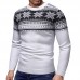 Men’s Christmas Snowflake Printing Patchwork Long Sleeve Crew Neck Casual Sweaters Men’s Christmas Snowflake Printing Patchwork Long Sleeve Crew Neck Casual Sweaters