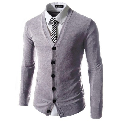 Autumn Winter Fashion Pure Color Knit Cardigan Casual Business Slim Fit V neck Cardigan Autumn Winter Fashion Pure Color Knit Cardigan Casual Business Slim Fit V neck Cardigan