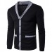 Classic Brief Fashion Neckline Sweatershirt Men’s Single breasted Hit Color Knitting Cardigan Classic Brief Fashion Neckline Sweatershirt Men’s Single breasted Hit Color Knitting Cardigan