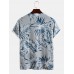 Mens Tropical Plant Print Crew Neck Holiday Short Sleeve T Shirts Mens Tropical Plant Print Crew Neck Holiday Short Sleeve T Shirts