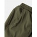 Mens Solid Applique Cotton Drawstring Cuff Cargo Pants With Multi Pockets Mens Solid Applique Cotton Drawstring Cuff Cargo Pants With Multi Pockets