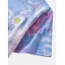 Mens Small Flower Print Tie Dye Round Neck Short Sleeve T Shirt Mens Small Flower Print Tie Dye Round Neck Short Sleeve T Shirt
