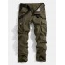 Mens Solid Color Multi Pocket Zipper Fly Mid Waist Casual Pants Mens Solid Color Multi Pocket Zipper Fly Mid Waist Casual Pants
