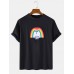 Mens Rainbow Graphic Print Cotton Round Neck Casual Short Sleeve T Shirt Mens Rainbow Graphic Print Cotton Round Neck Casual Short Sleeve T Shirt