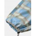 Mens Plaid Relaxed Fit Drawstring Cuff Pants With Pocket Mens Plaid Relaxed Fit Drawstring Cuff Pants With Pocket