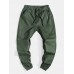 Mens Solid Color Casual Drawstring Pants With Pocket Mens Solid Color Casual Drawstring Pants With Pocket