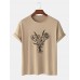 Mens Flower Line Print Round Neck Short Sleeve Shirt Mens Flower Line Print Round Neck Short Sleeve Shirt