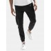 Mens Solid Color Side Patchwork Casual Pants With Pocket Mens Solid Color Side Patchwork Casual Pants With Pocket