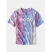Mens Small Flower Print Tie Dye Round Neck Short Sleeve T Shirt Mens Small Flower Print Tie Dye Round Neck Short Sleeve T Shirt